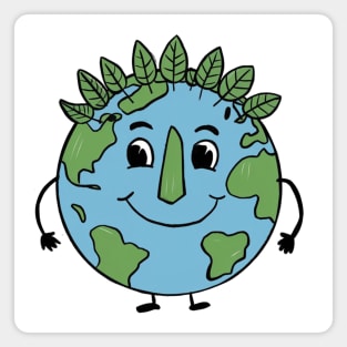 Earth Day Celebration: Joyful Cartoon Illustration Magnet